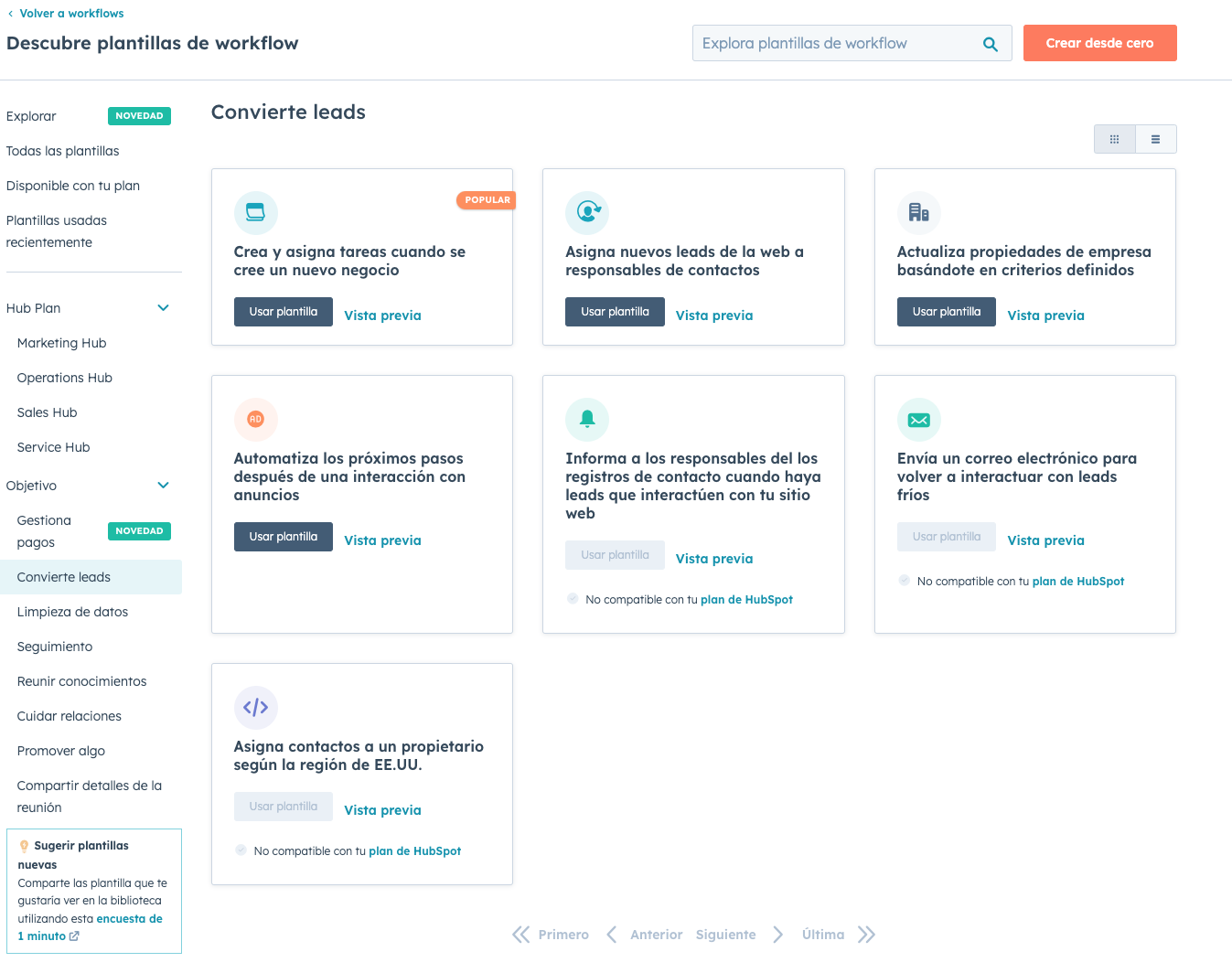 Plantillas workflows